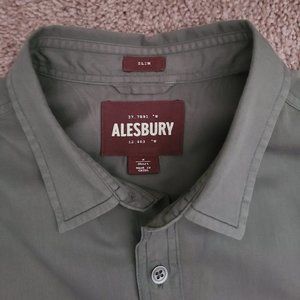 Mens Slim-Fit Alesbury Dark Green Cotton Shirt